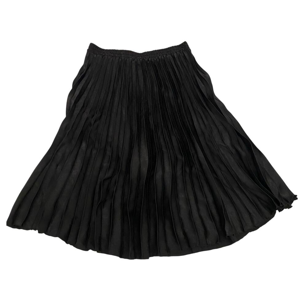 Women's Max Studio Size XL Black Pleated Crinkle Stretchy Waistband Maxi Skirt